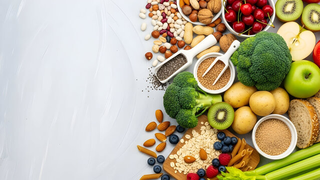 A healthy Italian pasta salad meal with fresh green vegetables and herbs on a white plate - Powered by Adobe
