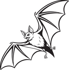 bat vector style silhouette image with white background