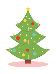 Layered Christmas Tree with Candles and Ornaments holiday festive