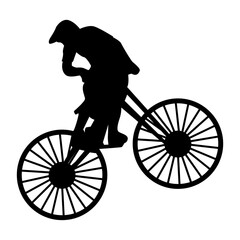 Fototapeta premium BMX Rider Silhouette Isolated on White Background. Vector Illustration.