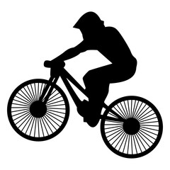Fototapeta premium BMX Rider Silhouette Isolated on White Background. Vector Illustration.