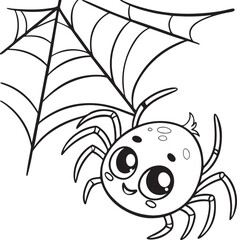 cute spider vector style silhouette image