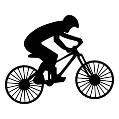 Fototapeta premium BMX Rider Silhouette Isolated on White Background. Vector Illustration.