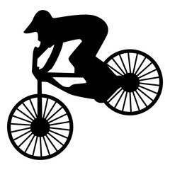 Fototapeta premium BMX Rider Silhouette Isolated on White Background. Vector Illustration.