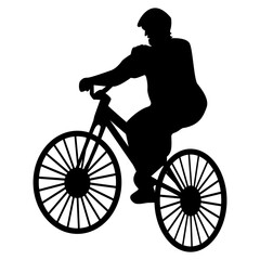 Fototapeta premium BMX Rider Silhouette Isolated on White Background. Vector Illustration.