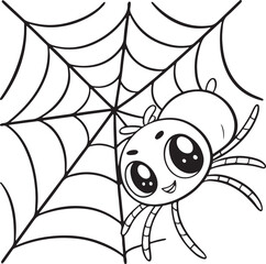 cute spider vector style silhouette image