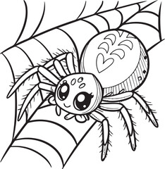 cute spider vector style silhouette image