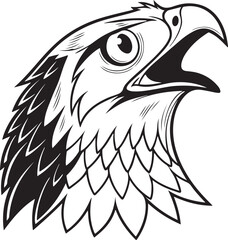 Falcon Head vector style silhouette image
