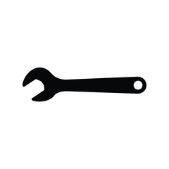 Spanner Wrench Tool Icon Vector Illustration, Repair, Mechanic, Service, Construction Equipment