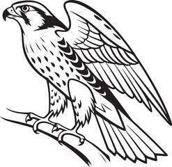 Falcon vector style silhouette image