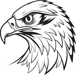 Falcon Head vector style silhouette image