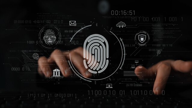 Biometric fingerprint identification and cybersecurity system ensuring secure access, identity verification, cloud data protection, and digital safety Marrow - Powered by Adobe