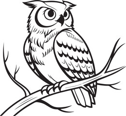 owl vector style silhouette image with white background 