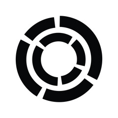 Segmented Radial Chart Vector Icon, Pie Graph Data Analysis, Business Statistic Report, Circular Infographic