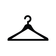 Clothes coat hanger silhouette icon, fashion, laundry, wardrobe, retail store vector graphic © azad