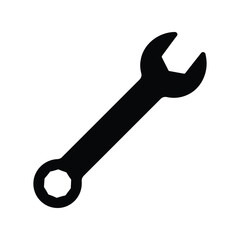 Combination spanner wrench tool icon, repair, service, mechanics, engineering, maintenance vector