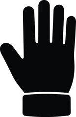 Right hand glove silhouette icon, black safety symbol vector, protective gear illustration, cad drawing flat vector illustration