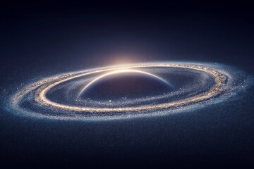 Stellar ring system around glowing dark planet