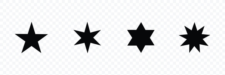 Star icon collection. twinkling stars symbols in white design. vector illustration. design elements. isolated PNG transparent background .Vector illustration. EPS 10 .