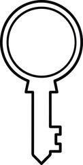Minimalist Vector Key Icon for Security and Access Control