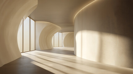 Cloud Dancer A serene and modern interior space curved walls and natural light Colour of the Year 2026