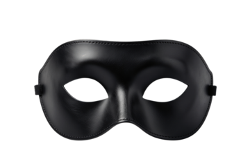 Black leather masquerade mask isolated on dark background
