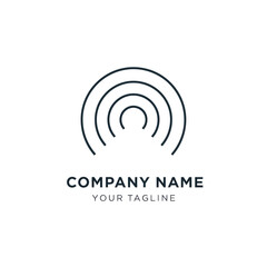 Minimalist Concentric Circles Logo Design for Company Branding.
