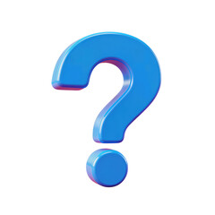 Glossy blue question mark icon with gradient highlights