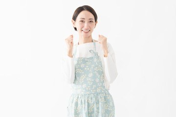 エプロンを着た女性　ライフスタイルイメージ