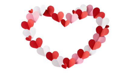 Heart Shape Composed of Red and Pink Hearts