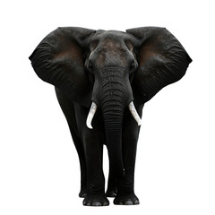 Fototapeta premium Majestic Elephant With Large Tusks In Dark Tones
