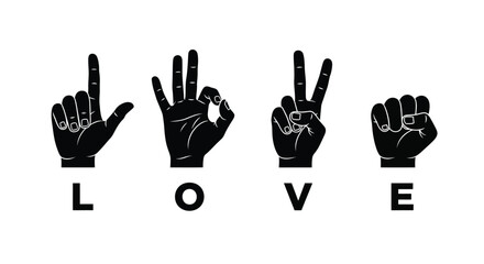 Hands signing the word love in American Sign Language