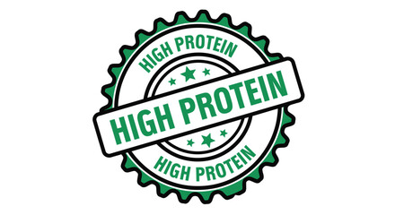 Obraz premium High protein stamp seal for nutrition labels