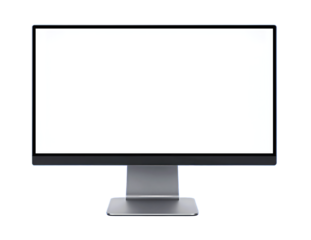 Modern Widescreen Monitor with Blank White Screen
