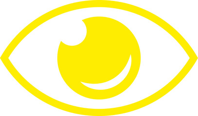 Yellow eye outline icon vector illustration