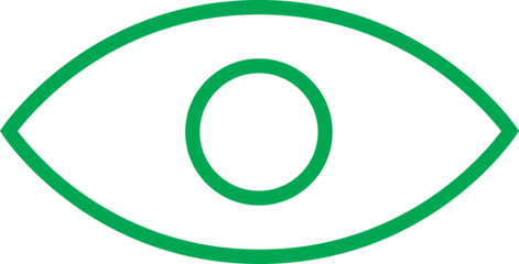 Green eye outline icon vector illustration