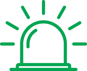 Green emergency siren alarm light icon vector illustration