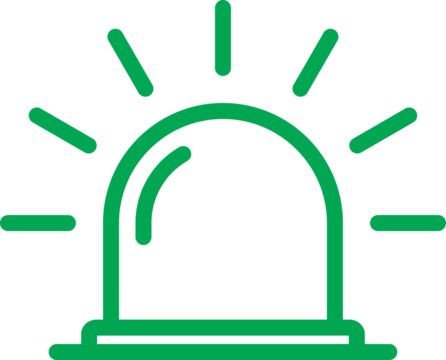 Green emergency siren alarm light icon vector illustration