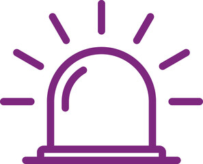 Blue emergency siren alarm light icon vector illustration