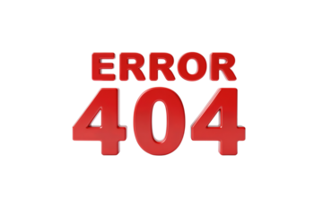 Red 3D Error 404 Text for Websites