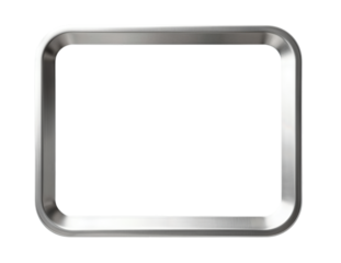 Shiny metallic rectangular frame with smooth rounded corners