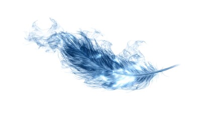 Fototapeta premium Glowing spiritual feather purity concept isolated white for social media post design