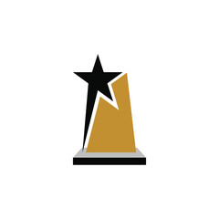 Trophy award champion vector symbol design