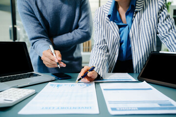 Business team meeting present.professional investor working with Finance managers task. with digital tablet,smartphone and laptop