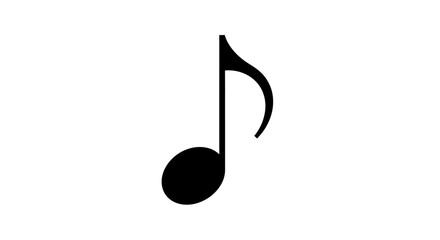Single black musical note symbol on a clean white background.