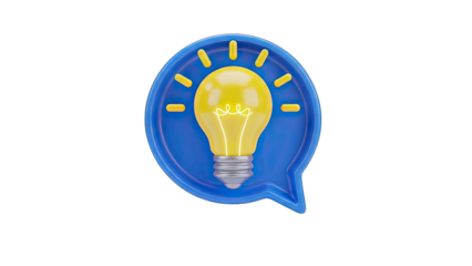 Lightbulb Inside Speech Bubble Concept