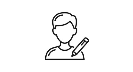 User profile edit icon with pencil for account management.