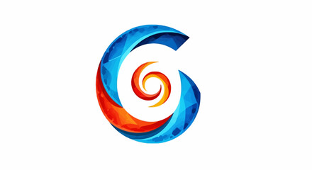 Vibrant abstract spiral logo design with dynamic colors.