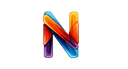 Vibrant and Glossy Letter N Logo Design.