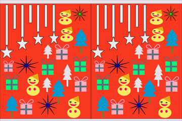 Sign and symbol of Season greeting New Year Festival from geometric shape form.